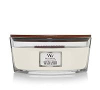 Woodwick White Tea & Jasmine candela profumata con stoppino in legno (hearthwick) 453.6 g