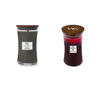 WoodWick Hourglass Candela Profumata Grande con Stoppino Scoppiettante, Fino A 130 Ore, Verde (Abete di Frasier) & Hourglass Trilogy Candela Profumata Grande Con Stoppino Scoppiettante