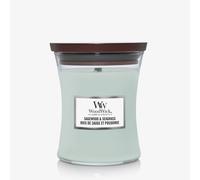 Candela profumata WoodWick Sagewood & Seagrass con stoppino in legno 275 g
