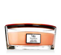 WoodWick Pressed Blooms & Patchouli Candela profumata 453,6 g tipo Coastal Sunset