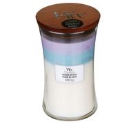 Woodwick Hourglass Trilogy Candela Profumata Grande con Stoppino Scoppiettante, Rifugio di Pace, Fino A 130 Ore, Cera, Multicolore, 10.2cm x 10.2cm x 17.8cm , 1 pezzo