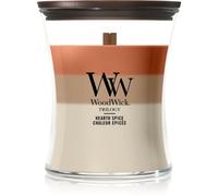 Woodwick Trilogy Hearth Spice candela profumata con stoppino in legno 275 g