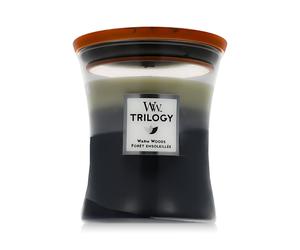 WoodWick Trilogy Medium Hourglass Candles Candela profumata 275 g variante Warm Woods