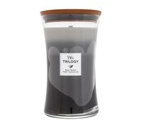 Woodwick Trilogy Warm Woods candela profumata con stoppino in legno 609,5 g