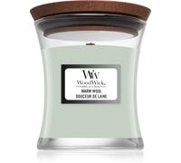 Woodwick Warm Wool candela profumata con stoppino in legno 85 g