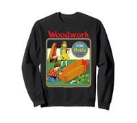 Woodwork Coffin Sarcastic Retro Vintage Funny Adult Humor Felpa