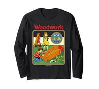 Woodwork Coffin Sarcastic Retro Vintage Funny Adult Humor Maglia a Manica