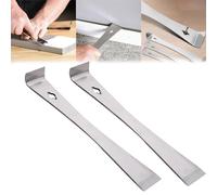 Woodworker's Multi-Purpose Magic, 10" Stainless Steel Pry Bar Scraper, 3 In 1 Woodworking Tool - Chisel, Nail Puller and Angled Pry Bar, for Banging, Pulling & Prying (2 Pack)