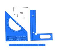 Woodworking Angle Ruler | 0-180 Degree Adjustable Aluminum Alloy Protractor | Multi Angle Measuring Square for Carpentry/DIY/Construction | Half Round Design with Locating (Blue)