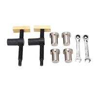 Woodworking Clamp Set | Adjustable Stainless Steel & Brass Fast Fixture Tool | CNC Machined for Milling/Cutting/Grinding | 2 Vises + 2 Wrenches + 4 Bench Dogs (Black)