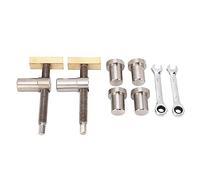 Woodworking Clamp Set | Adjustable Stainless Steel & Brass Fast Fixture Tool | CNC Machined for Milling/Cutting/Grinding | 2 Vises + 2 Wrenches + 4 Bench Dogs (Steel Color)