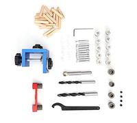 Woodworking Drill Guide Jig | 3 - in - 1 Hole Opener & Punch Locator for Accurate Drilling | Aluminum Alloy Tool for Home/DIY/Furniture Making | Model 08350 - A