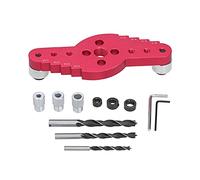 Woodworking Drill Guide Kit | 4 Scribe Sizes for Accurate Dowel Holes | 8 Drill Bits & Limit Rings for Cabinets/Furniture/DIY | Anodized Aluminum Jig (12pcs)
