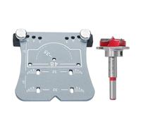 Woodworking Hinge Opener,35mm Cabinet Door Hinge Opening Positioning Plate,Hinge Positioning Template with Drill Bit,for Doors Cabinets Hinges Mounting (Silver)