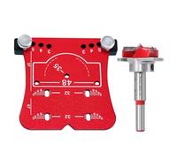 Woodworking Hinge Opener,35mm Cabinet Door Hinge Opening Positioning Plate,Hinge Positioning Template with Drill Bit,for Doors Cabinets Hinges Mounting (Red)