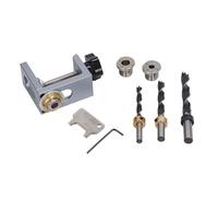 Woodworking Hole Locator, Doweling Jig Drill Kit, Fast Positioning Firm Clamping Aluminum Alloy Dowelling Jig, Hole Drilling Positioner for 8mm 10mm 12mm Concealed Press Bouncer, w