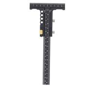 Woodworking Scriber Measuring Tool, T Square Ruler for Carpentry, Multifunctional Aluminum Alloy Marking Line Gauge with Stopper for Straight Line Angle and Spacing Measurement