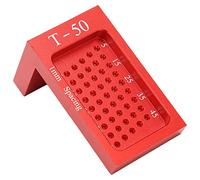 Woodworking T Tipo Rigno Mini Strumento di marcatura del foro in lega di alluminio per l'ingegnere di carpenteria Projects Red Colore 5 49mm 0 20 1 93in