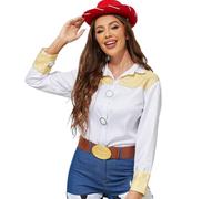 Woody Costume Jessie Camicia Adulto Giocattolo Cowboy Story Camicia Halloween Cosplay Cowgirl Manica Lunga Western Top Donne Uomini, Camicia Jessie, S