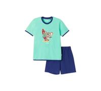 WOODY Pigiama per ragazzi - 2 - 14 anni - cotone, stampa magica, a maniche corte, verde menta, 14 anni