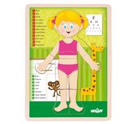 Woody puzzle doppia faccia corpo umano - bambina (in inglese)