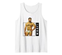 WOOF Beefcake Orso Retro Gay Pride Queer Mascolinità Arte Canotta