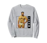 WOOF Beefcake Orso Retro Gay Pride Queer Mascolinità Arte Felpa