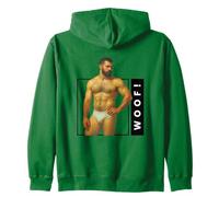 WOOF Beefcake Orso Retro Gay Pride Queer Mascolinità Arte Felpa con Cappuccio