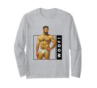 WOOF Beefcake Orso Retro Gay Pride Queer Mascolinità Arte Maglia a Manica