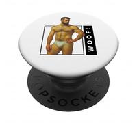 Woof Beefcake Orso Retro Gay Pride Queer Mascolinità Arte PopSockets PopGrip Adesivo