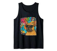 WOOF! I'm 4 Bulldog Francese Compleanno Cane con Occhiali da Sole Canotta