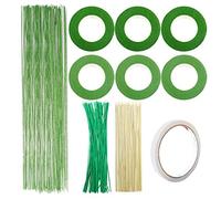 Woohome 10 Pz Kit Strumento Floreale, 2 Stile Nastri Floreali, Stelo Filo Floreale Fiori Fioristi 26 Calibro, Fermacavi Floreale Verde e Stecche Floreali Verdi for Corsages, Bouquets