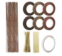 Woohome 10 Pz Kit Strumento Floreale, 2 Stile Nastri Floreali, Stelo Filo Floreale Fiori Fioristi 26 Calibro, Fermacavi Floreale Marrone e Stecche Floreali Verdi for Corsages, Bouquets