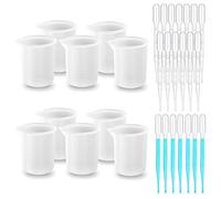 Woohome 10 Pz Misurini in Silicone in Resina 100 ml Misurini in Silicone per Resina Epossidica Misurini Graduati Silicone per Colata di Resina Epossidica, Artigianato Fai Da Te