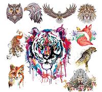 Woohome 10 Stile Animale Toppe Termoadesive Animale Toppe a Trasferimento Patch di Trasferimento di Calore Carta Transfer per Tessuti pour T-shirt Jeans Robe DIY Art Décoration