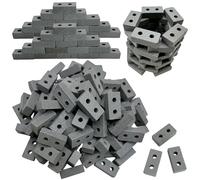 Woohome 100 Pz Mattoni in Miniatura Mini Modello di Mattoni Rossa 1:16 Mini Mattoni di Costruzione per Micro Paesaggio, Fai Da Te Casa Delle Bambole (Mini Mattoni 2 Fori, Grigio)