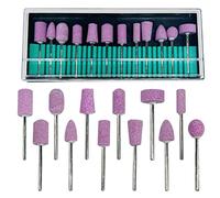 Woohome 12 Pz Punte Pietra Abrasiva Montate, Mola Abrasiva con Gambo Montato Su Pietra Set di Teste in Pietra Abrasiva con Punte per Trapani Rotativo per Molatura, Lucidatura