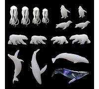 Woohome 12 Pz Stampo in Silicone 3D Mini Riempitivo in Resina Stampo, Mini Meduse Orsi Polari Balene Pinguin in Plastica Carta in Plastica Mold Filler 3D Resina Filler Stampa per Mestieri Gioielli DIY