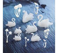 Woohome 14 Pz Stampo in Silicone 3D Mini Riempitivo in Resina Stampo, Mini Cigno Mini Fungo Mold Filler 3D Resina Filler Stampa Stereo Riempitivo per Mestieri Gioielli DIY