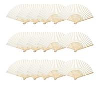 Woohome 15 Pz Ventilatore di Bambù Carta per DIY, Danza, Raffreddamento, Festa, Decorazione di Nozze (Bianco)