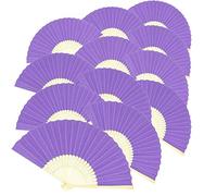 Woohome 15 Pz Ventilatore di Bambù Carta per DIY, Danza, Raffreddamento, Festa, Decorazione di Nozze (Viola)