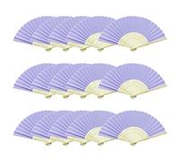 Woohome 15 Pz Ventilatore di Bambù Carta per DIY, Danza, Raffreddamento, Festa, Decorazione di Nozze (Viola)