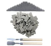 Woohome 150 Pz Mattoni in Miniatura Mini Scale Mattoni Modello 1:16 Mini Mattoni per Micro Paesaggio, Fai Da Te Casa Delle Bambole in Mattoni Diorama Fairy, Gris