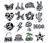 Woohome 16 Pz Toppe Termoadesive da Tema Leopardo, Toppa Adesiva per Tessuti per Giubbotti, Vestiti, Maglietta, Jeans, Zaini