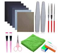 Woohome 17 Pz Stampo Silicone Strumento, Kit di Lucidatura in Resina, Carte Abrasive, Blocchi di Lucidatura, Forbici, Spazzole per Forniture per Gioielleria, Resina Epossidica