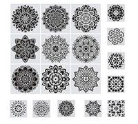 Woohome 18 Pz Mandala Stencil Templates Mandala Stencil per Pittura su Legno, 30 x 30CM, 15 x 15CM Stencil di Pittura per Mobili,Piastrelle, Muri, Scrapbook Pareti DIY Decorazione