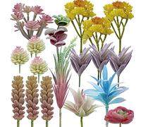 Woohome 18 Pz Piante Succulente Artificiali Piante Grasse Finte Decorative Succulente Piante Artificiali Uncotted Faux Flower Succulente per Parete DIY Home Decor