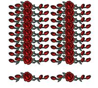 Woohome 20 Pz Rosa Toppe Termoadesive, Rose Applique Toppe Fiore Appliques Patch per Giacche Zaini Jeans Vestiti Borsa Decorative