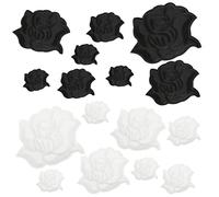 Woohome 20 Pz Toppe Fiori Rose Rose Toppe per Vestiti, Nero Rosa Toppe Termoadesive Bianco Rosa Patch Sticker per Giubbotti, Vestiti, Maglietta, Jeans