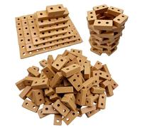 Woohome 200 Pz Mattoni in Miniatura 1:16 Modello Rosso per Micro Paesaggio, Fai Da Te Casa Delle Bambole (2 Fori)